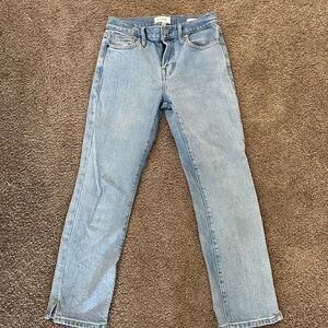 Frame Denim Le High Straight Jeans in Light Blue